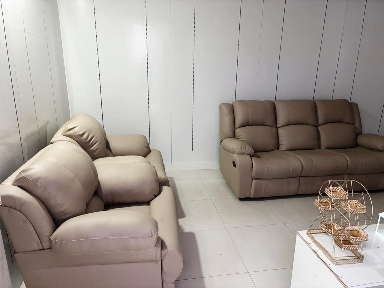 Lounge with plush recliner sofas